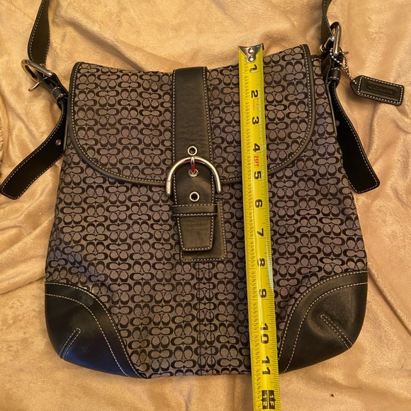 COACH Signature Black Canvas Leather Trim Duffle Bag 6376 - Picture 6 of 11